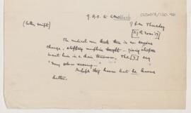 Letter to Thomas Archibald Malloch, November 27, 1919