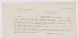 Letter to Charles Nicoll Bancker Camac, November 18, 1905