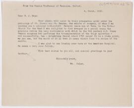 Letter to William James Mayo, March 4, 1915