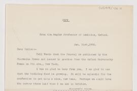 Letter to Thomas Stephen Cullen, January 31, 1908