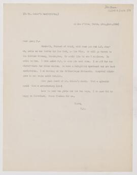 Letter to Henry Mills Thomas, October 18, 1908