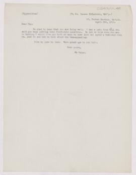 Letter to Duncan McEachran, April 5, 1911