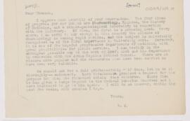 Letter to Arthur Thomson, ( January 1910 ?)