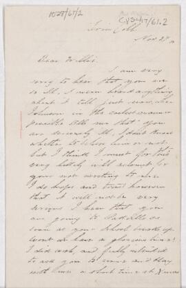 Letter to William Osler, November 27, 1866