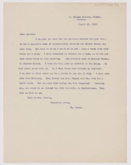 Letter to Henry Barton Jacobs, April 13, 1909