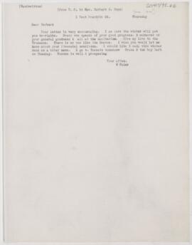 Letter to Herbert C. Gwyn, 1899(?)