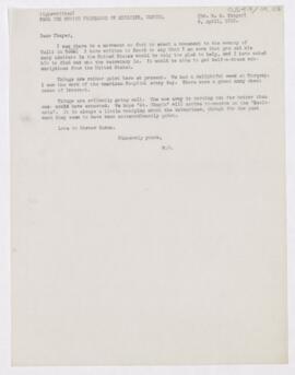 Letter to William Sydney Thayer, April 9, 1915