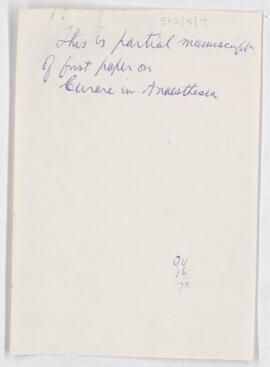Two letters to Dr. H.R. Griffith from Margaret Bickley, Assistant Librarian, Medical Library, McG...