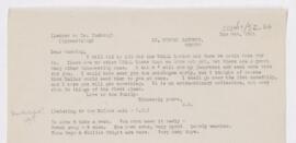 Letter to Harvey Cushing, May 8, 1911