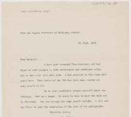 Letter to Hackett (Yale University Press), September 13, 1913