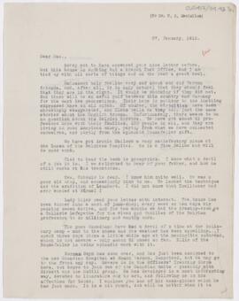 Letter to William George MacCallum, January 27, 1915