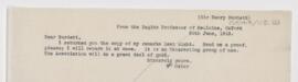 Letter to Henry Burdett, June 30, 1913