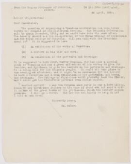 Letter to John Young Walker MacAlister, April 30, 1914