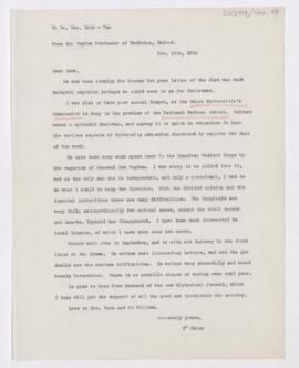 Letter to George Dock, November 15, 1916