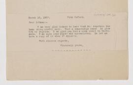 Letter to Emanuel Libman, March 10, 1906