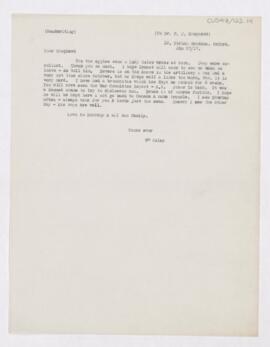 Letter to Francis John Shepherd, January 17, 1917