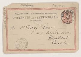 Letter to George Ross, May 17, 1884