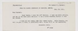 Letter to Leonard L. Mackall, February 29, 1912