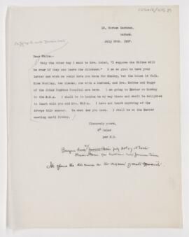 Letter to James William White, July 25, 1907