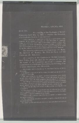 Letter from and, A. and William Osler Ramsay, July 15, 1876