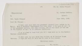 Letter to Henry Phipps, June 24, 1908