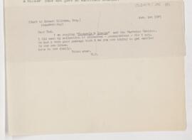 Letter to Edward F. Milburn, February 1, 1907