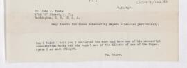 Letter to John A. Foote, November 7, 1917