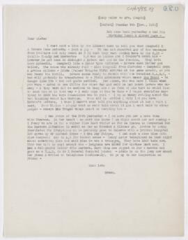 Letter to Susan Revere Chapin, November 9, 1915