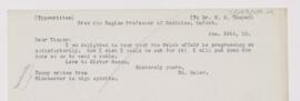 Letter to William Sydney Thayer, January 26, 1910