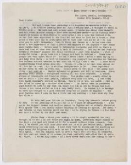 Letter to Susan Revere Chapin, August 20, 1916