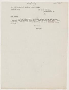 Letter to William Raphael, 1886(?)