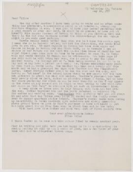 Letter to William Osler, May 26, 1887