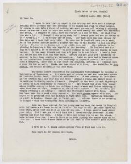 Letter to Susan Revere Chapin, April 25, 1916