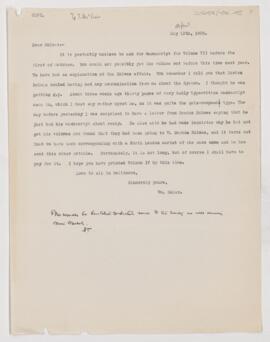 Letter to Thomas McCrae, May 12, 1908