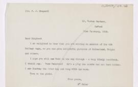 Letter to Francis John Shepherd, February 21, 1919
