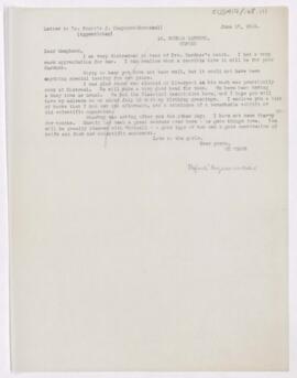 Letter to Francis John Shepherd, June 17, 1919