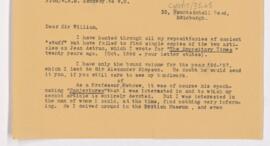Letter to William Osler