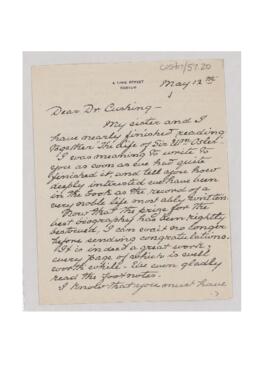 Letter to Harvey Cushing, May 12, 1926(?)