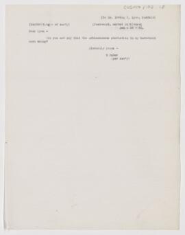 Letter to Irving P. Lyon, January 20, 1905