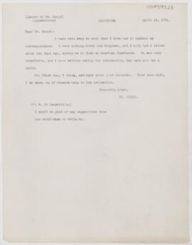 Letter to Sigmund Adolphus Knopf, April 12, 1901