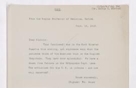 Letter to George H. Simmons, September 19, 1918