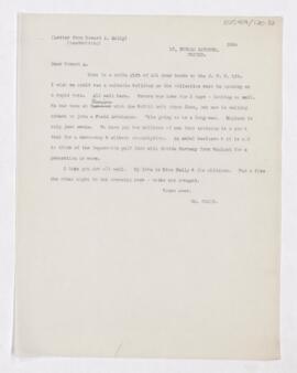 Letter to Howard Atwood Kelly, November 20, 1915