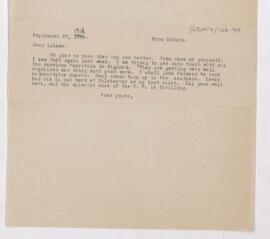 Letter to Emanuel Libman, September 27, 1918
