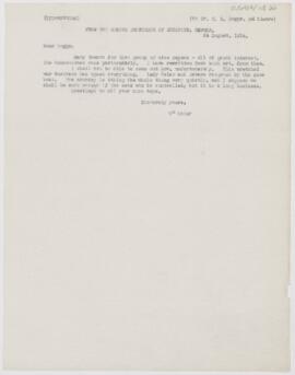 Letter to Thomas R. Boggs, August 24, 1914