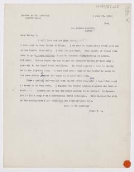 Letter to Harvey Cushing, July 23, 1916