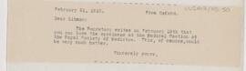 Letter to Emanuel Libman, February 21, 1913