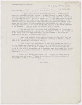Letter to Princess Louise, January 21, 1915