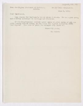Letter to John Young Walker MacAlister, June 9, 1916