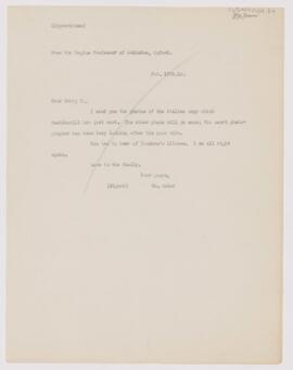 Letter to Henry Mills Thomas, February 15, 1910