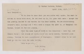 Letter to Campbell Palmer Howard, April 11, 1918